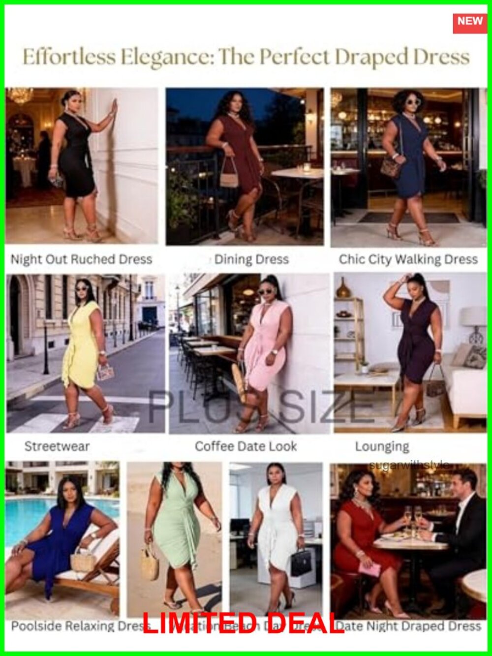 Plus Size Bodycon Ruched Drawstring Mini Party Club Dress - Picture 3 of 6